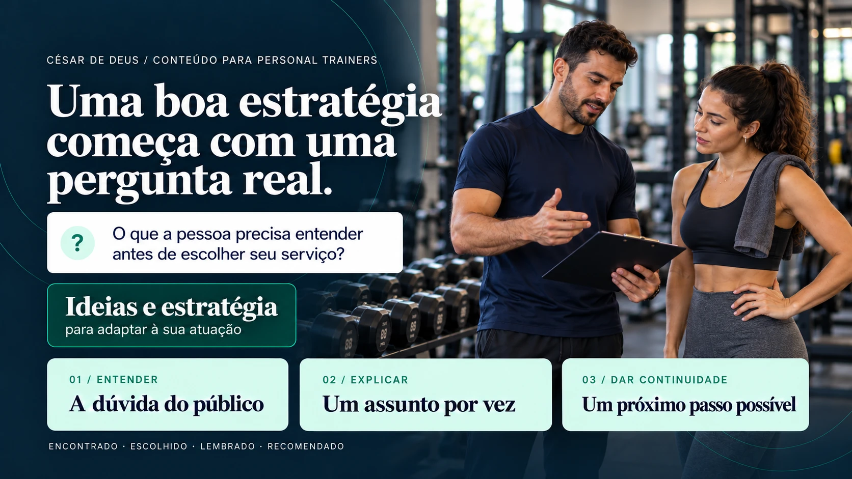Capa de estratégia e conteúdo — personal. Cena profissional ilustrativa gerada por IA.